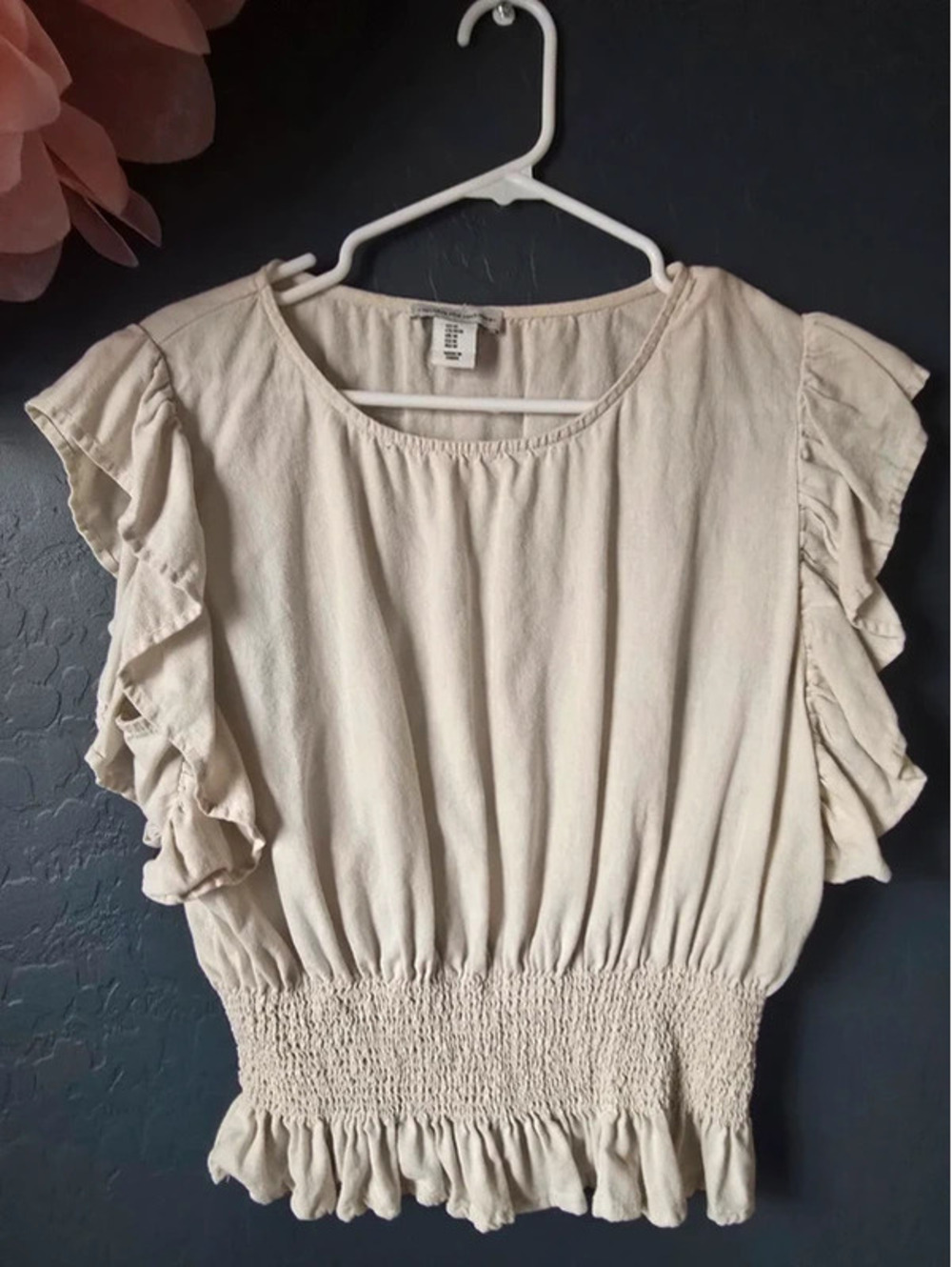 Cupcakes and Cashmere cream linen blouse